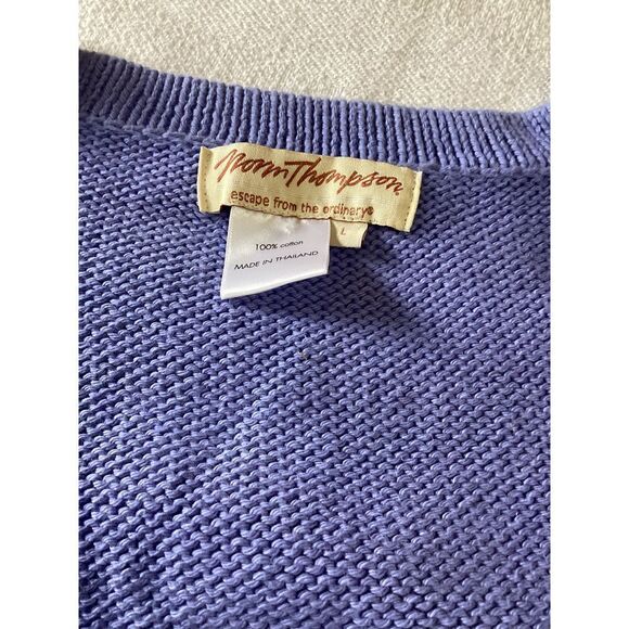 Vintage Norm Thompson Button Down Sweater Cardigan Size: L - Picture 4 of 7